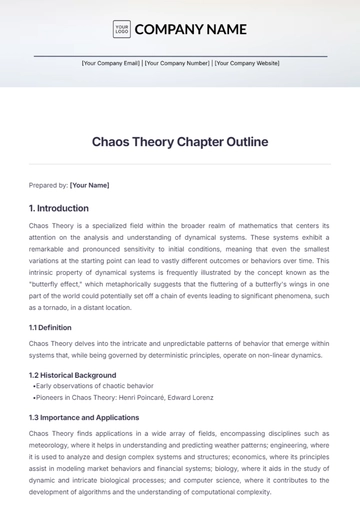 Free Chaos Theory Chapter Outline Template to Edit Online