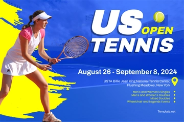Free US Open Tennis Banner Template to Edit Online