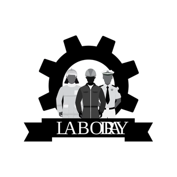 Free Labor Day Black and White Clipart Template to Edit Online