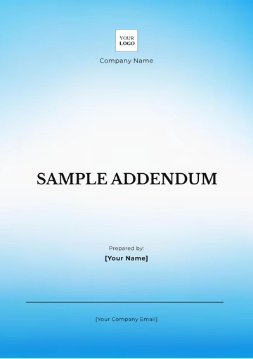 Free Sample Addendum Template to Edit Online