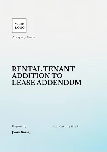 Free Rental Tenant Addition to Lease Addendum Template to Edit Online