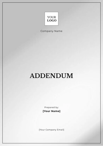Free Addendum Template to Edit Online