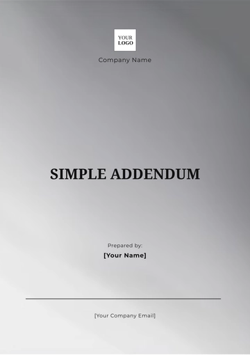 Free Simple Addendum Template to Edit Online