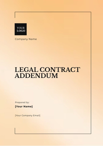 Free Legal Contract Addendum Template to Edit Online