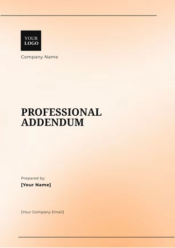 Free Professional Addendum Template to Edit Online