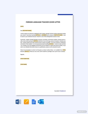 Foreign Language Teacher Cover Letter