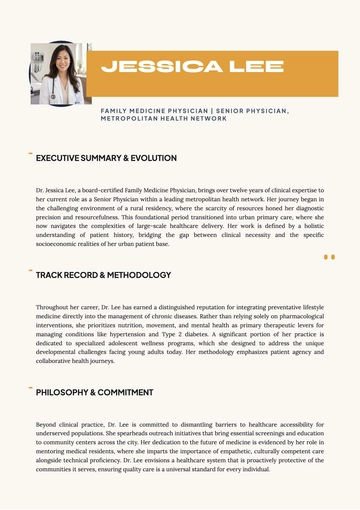 Free Healthcare Professional Design Bio Template to Edit Online