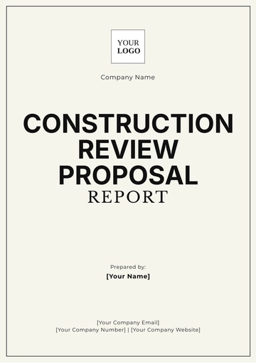 Free Construction Review Proposal Report Template to Edit Online