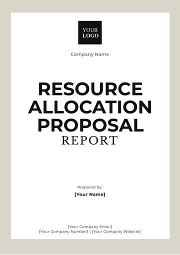 Free Resource Allocation Proposal Report Template to Edit Online