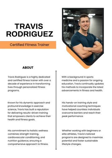 Free Colorful Personal Professional Bio Template to Edit Online