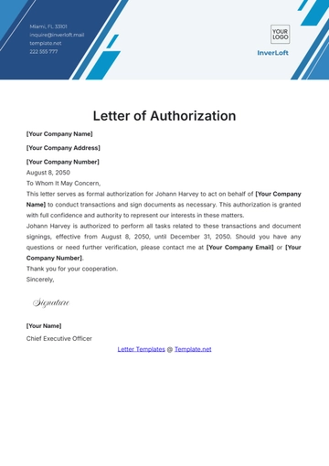Free Authorization Letter Template to Edit Online