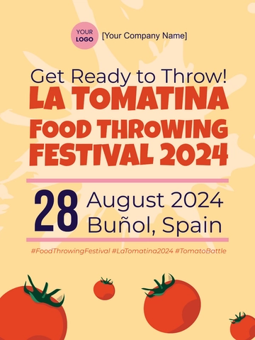 Free Food Throwing La Tomatina Festival Template to Edit Online