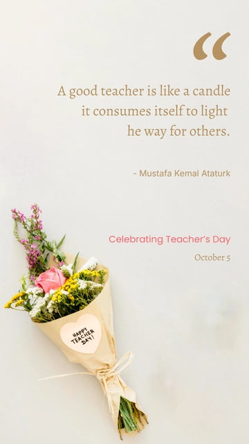 Free Teachers Day Celebration Quote Template to Edit Online