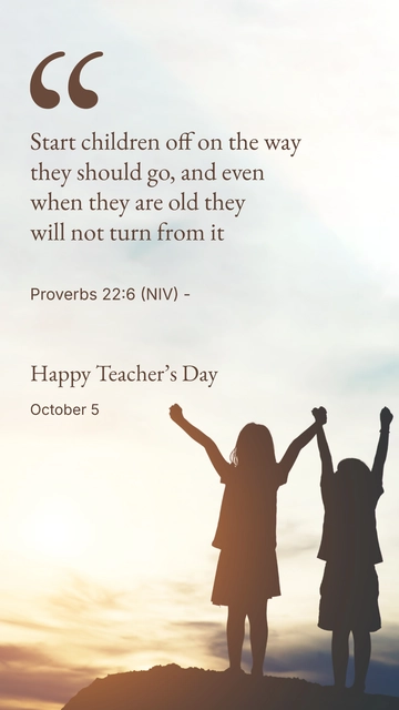 Free Teachers Day Christian Quote Template to Edit Online