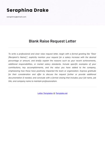 Free Blank Raise Request Letter Template to Edit Online