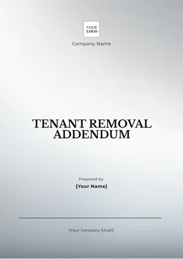 Free Tenant Removal Addendum Template to Edit Online