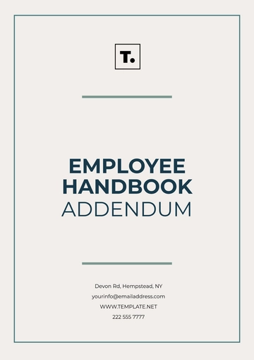 Free Employee Handbook Addendum Template to Edit Online