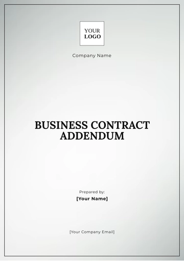 Free Business Contract Addendum Template to Edit Online