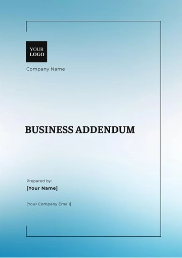 Free Business Addendum Template to Edit Online