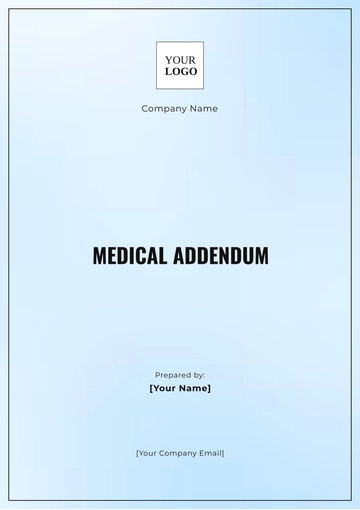 Free Medical Addendum Template to Edit Online