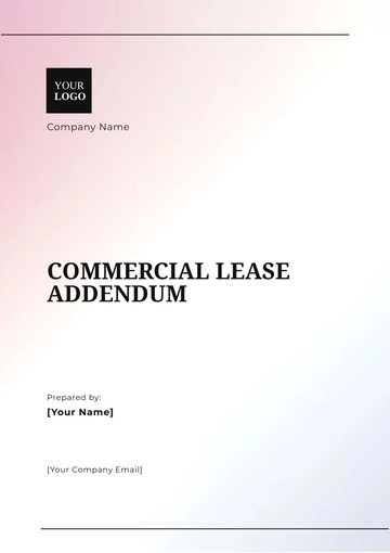 Free Commercial Lease Addendum Template to Edit Online