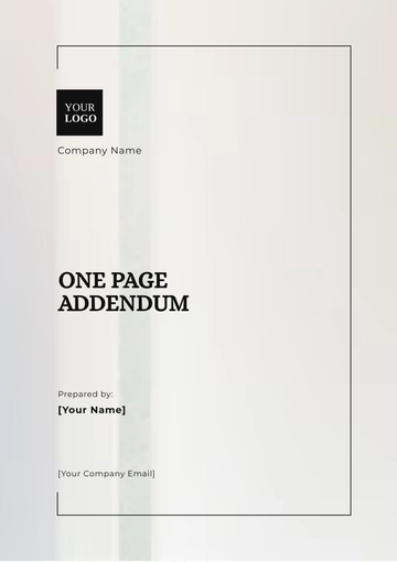 Free One Page Addendum Template to Edit Online