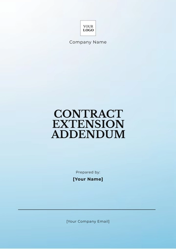 Free Contract Extension Addendum Template to Edit Online