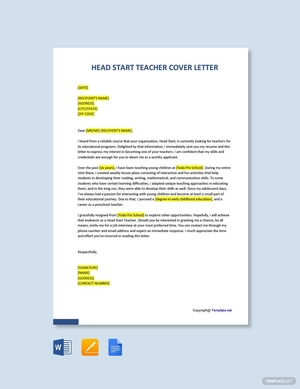 Head Start Teacher Cover Letter