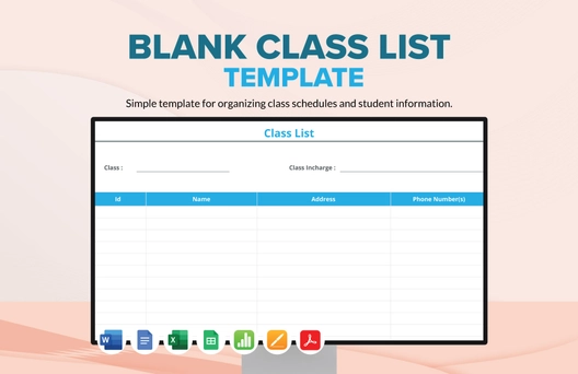 Blank Class List Template