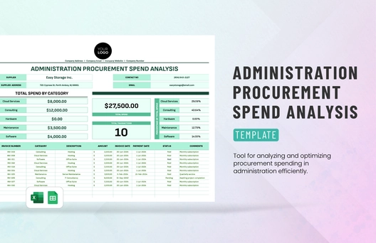 Administration Procurement Spend Analysis Template