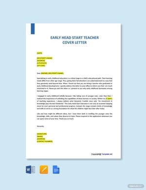 Early Head Start Teacher Cover Letter