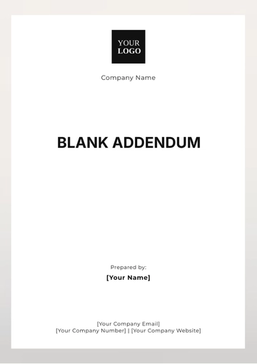 Free Blank Addendum Template to Edit Online