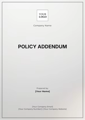 Free Policy Addendum Template to Edit Online