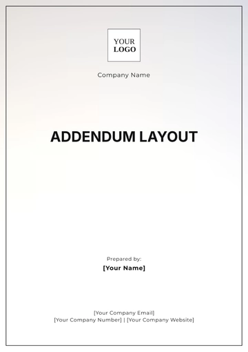 Free Addendum Layout Template to Edit Online