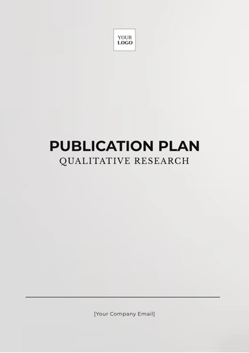 Free Publication Plan Qualitative Research Template to Edit Online