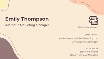 Free Aesthetic Marketing Manager Business Card Template to Edit Online