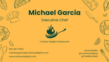 Free Basic Chef Business Card Template to Edit Online