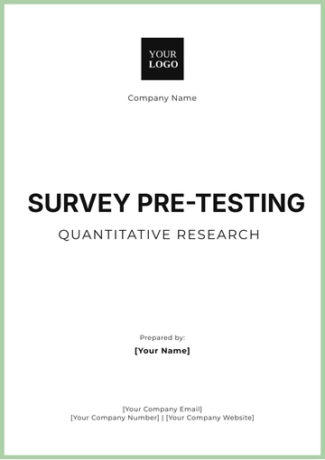 Free Survey Pre-testing Quantitative Research Template to Edit Online