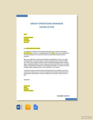 Group Operations Manager Cover Letter