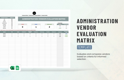 Administration Vendor Evaluation Matrix Template