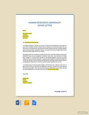 Human Resources Generalist Cover Letter