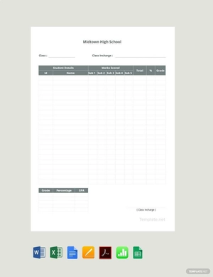 Sample Class List Template