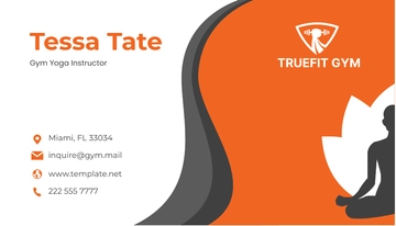 Free Gym Yoga Instructor Business Card Template to Edit Online