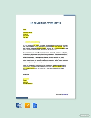 HR Generalist Cover Letter