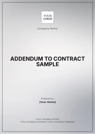 Free Addendum to Contract Sample Template to Edit Online