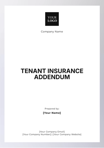 Free Tenant Insurance Addendum Template to Edit Online