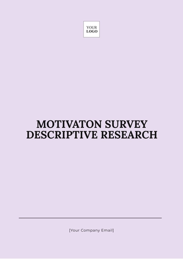 Free Motivation Survey Descriptive Research Template to Edit Online