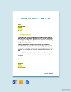 Classroom Teacher Cover Letter