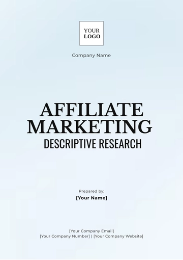 Free Affiliate Marketing Descriptive Research Template to Edit Online