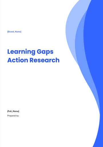 Free Learning Gaps Action Research Template to Edit Online
